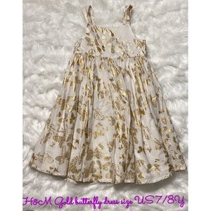 H&M Girls dress with gold butterflies
